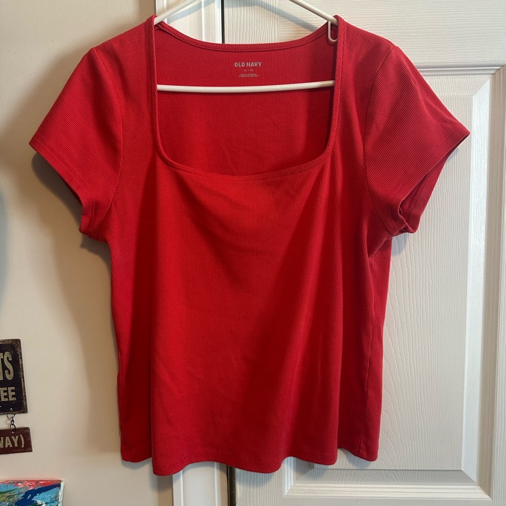 Old Navy Women's Bright Red Short Sleeve Top